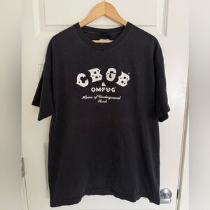 VTG CBGB & OMFUG Home of Underground Rock Graphic T Shirt 90s Music Black XL